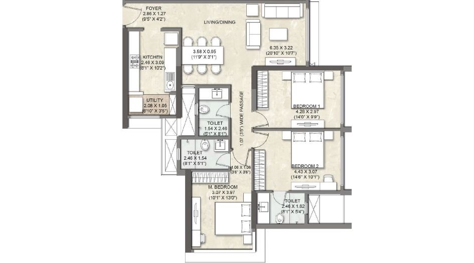 Kalpataru-Elitus-Floor-Plan-Tower-C-3-BHK-2B